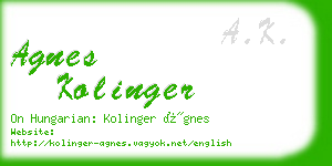 agnes kolinger business card